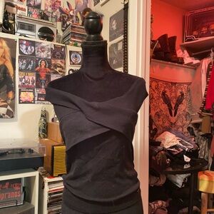 Y2K hollister Black Off-Shoulder Top